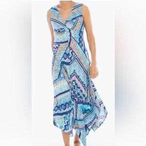 Chico's Blue Wrap Maxi Skirt Resort Wear